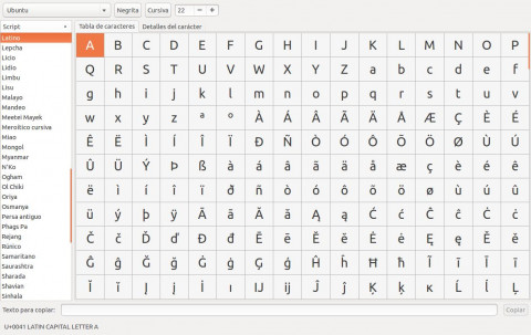 Juego caracteres Juego caracteres