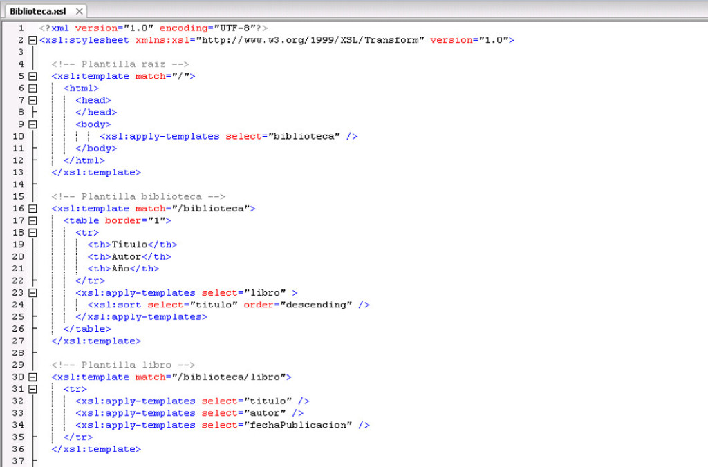 XSLT ejemplo