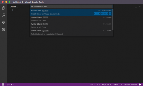 Instalando REST Client en VS Code