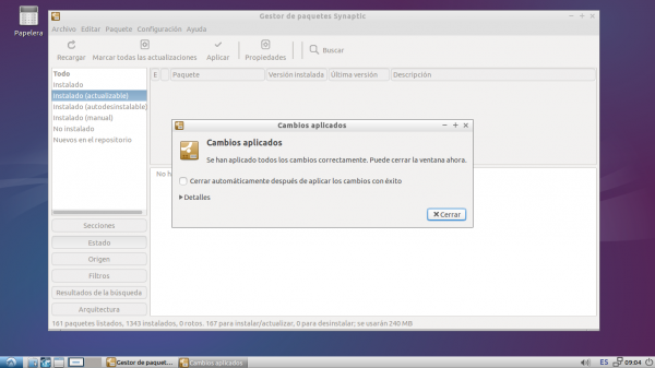 Actualizando con Synaptic