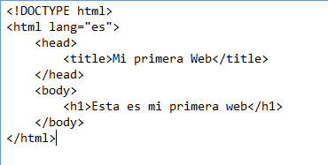 Código de mi primera web