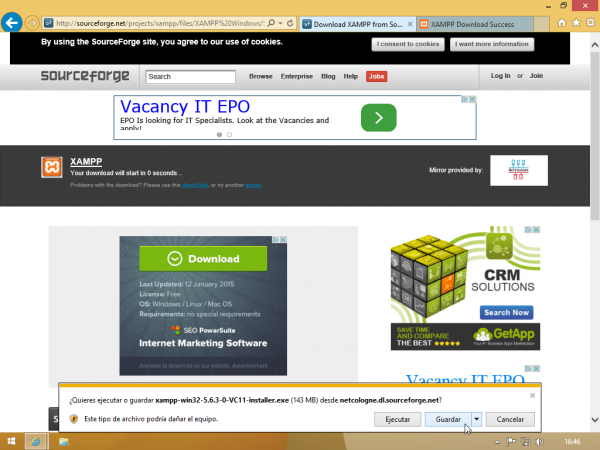 Descargando XAMPP