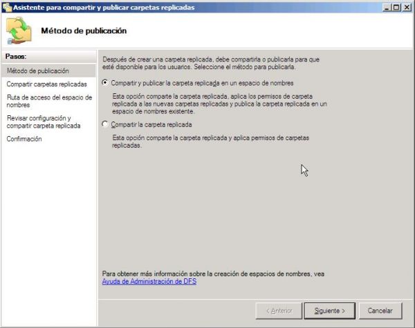 Publicar replicación