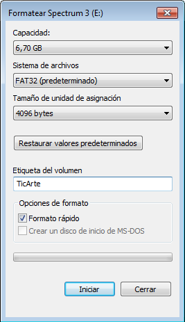 Windows formatear pen drive