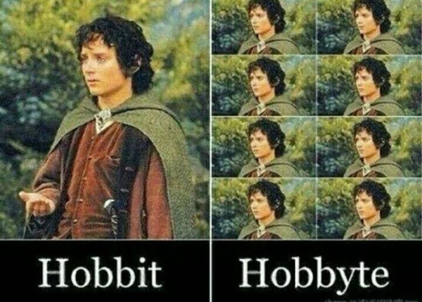 Meme sobre bit y byte